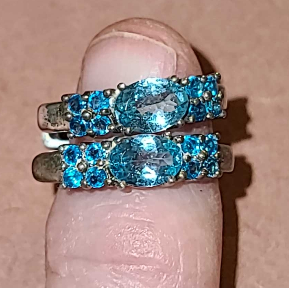 Blue Topaz in Platinum over Sterling
